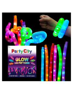 12 Tubos LED Brillantes Party City 63.5 cm - 3 Modos