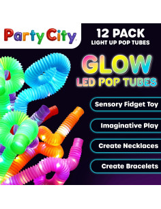 12 Tubos LED Brillantes Party City 63.5 cm - 3 Modos 2