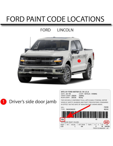 Pintura Automotriz R&E para Ford YZ Z1 Blanco Oxford Kit 3