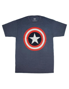 Camiseta Grande y Alta Capitán América Marvel Hombre Azul