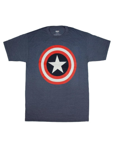 Camiseta Grande y Alta Capitán América Marvel Hombre Azul
