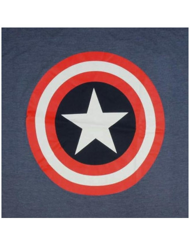 Camiseta Grande y Alta Capitán América Marvel Hombre Azul