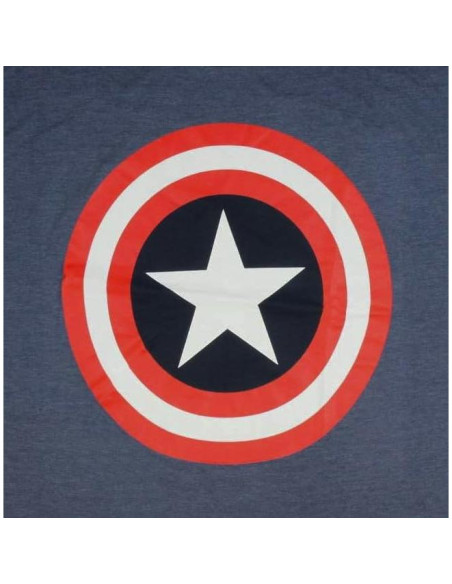 Camiseta Grande y Alta Capitán América Marvel Hombre Azul