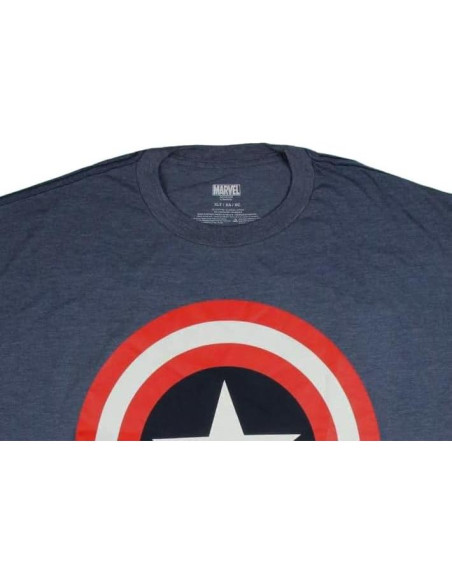 Camiseta Grande y Alta Capitán América Marvel Hombre Azul