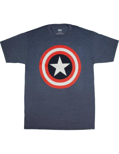 Camiseta Grande y Alta Capitán América Marvel Hombre Azul