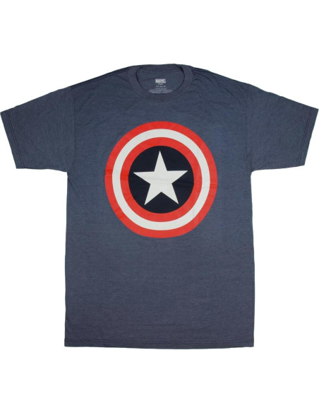 Camiseta Grande y Alta Capitán América Marvel Hombre Azul