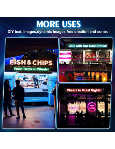 Barra de Luz LED CRILEAL 35.4x7.56" RGB para Camiones