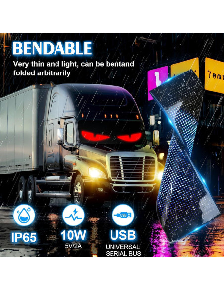 Barra de Luz LED CRILEAL 35.4x7.56" RGB para Camiones