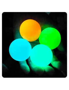 Pelotas Pegajosas Brillantes en la Oscuridad JANESVISSY 4 Pcs