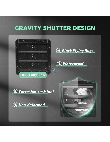 Ventilador de Escape YOZON 30.48 cm con Obturador Automático