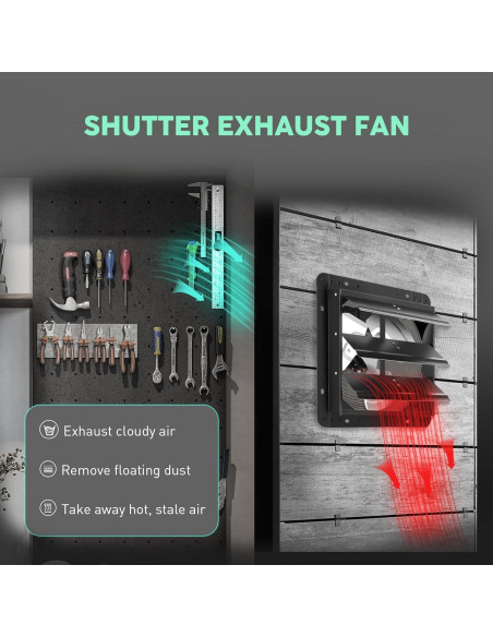 Ventilador de Escape YOZON 30.48 cm con Obturador Automático