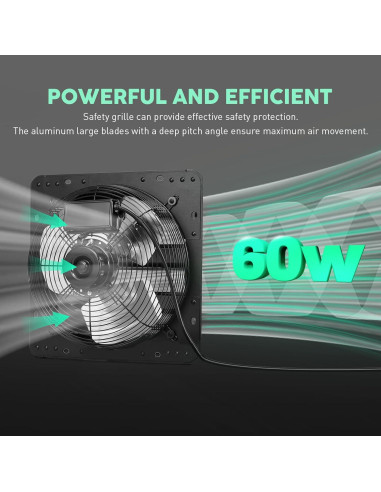 Ventilador de Escape YOZON 30.48 cm con Obturador Automático