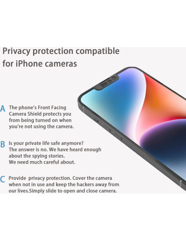 Cubierta de cámara frontal EYSOFT para iPhone 14/13 - Negro