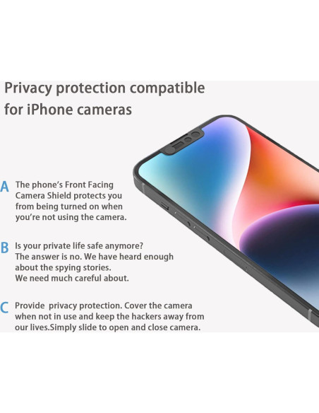 Cubierta de cámara frontal EYSOFT para iPhone 14/13 - Negro