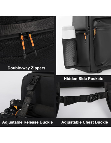Mochila para cámara Cwatcun profesional a prueba de agua 32.9x21x42cm