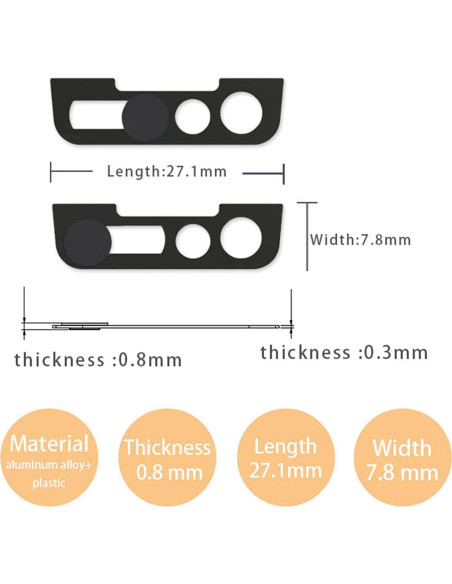 Cubierta de cámara frontal EYSOFT para iPhone 14/13 - Negro