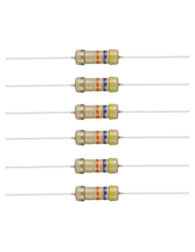 Resistencias BOJACK 4.7K Ohm 1/2W 5% Paquete de 200