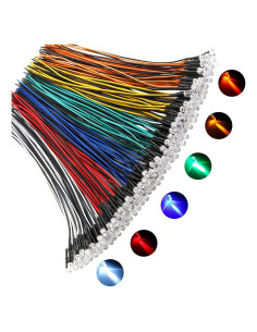 Kit 120 Diodos LED Pre Cableados 5mm Juasky 12V 6 Colores
