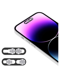 Cubierta de Cámara Frontal EYSOFT para iPhone 14/15/16 - 2 Paquete Plata