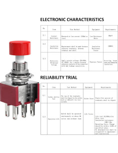 Interruptor de Botón Momentáneo 6 Pines DIYhz Rojo 3Pcs 2