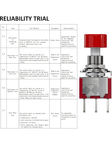 Interruptor de Botón Momentáneo 6 Pines DIYhz Rojo 3Pcs