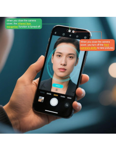 Cubierta de Cámara Frontal EYSOFT para iPhone 14/15/16 - 2 Paquete Plata 2