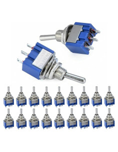 Paquete de 20 Interruptores de Palanca SPDT KEAcvise 6A 125V