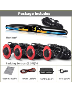 Sistema de Respaldo con Sensores Car Parktronic KZ-099 4 Sensores 2
