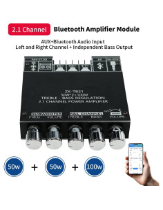 Amplificador de Audio Bluetooth JR-TB21 2.1CH 50W+100W 2