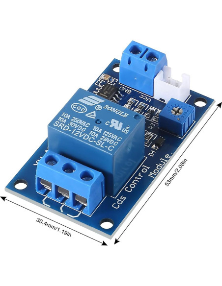 Módulo de Relé de Fotoresistor Alinan 12V 10A con Cable