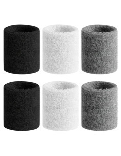 Muñequera Deportiva BEACE 6PCS Algodón Absorbente para Ejercicio