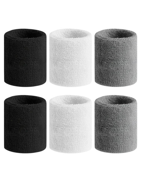 Muñequera Deportiva BEACE 6PCS Algodón Absorbente para Ejercicio