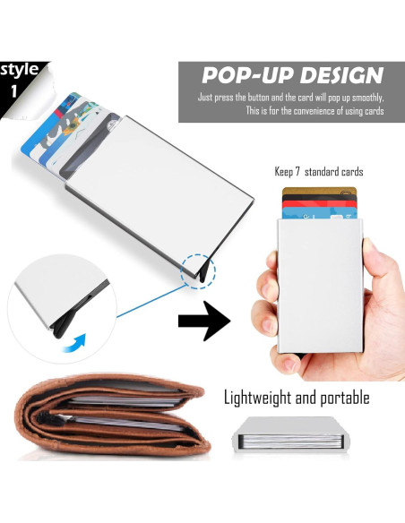 Billetera Slim I-sper para hombres con bloqueo RFID - Plata