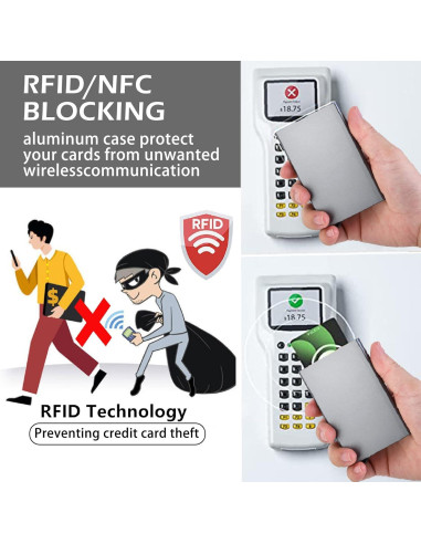 Billetera Slim I-sper para hombres con bloqueo RFID - Plata