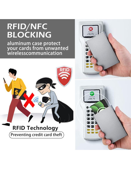 Billetera Slim I-sper para hombres con bloqueo RFID - Plata