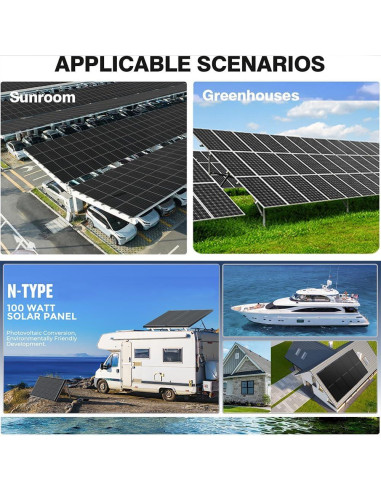 Kit Solar 200W WERCHTAY Monocristalino 12V con Controlador 30A