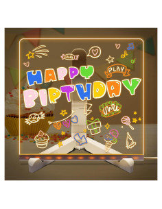 Tablero de Notas LED CUIBIRD 30x30 cm con 7 Marcadores