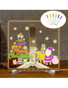 Tablero de Notas LED CUIBIRD 30x30 cm con 7 Marcadores 2