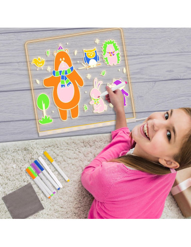 Tablero de Notas LED CUIBIRD 30x30 cm con 7 Marcadores