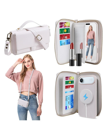 Funda Cruzada Desmontable Lacass para iPhone 17 Air - Blanco