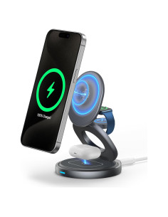 Estación de Carga Inalámbrica 3 en 1 Magsafe Autige para iPhone 15/14/13/12/11 Pro Max, Apple Watch y AirPods