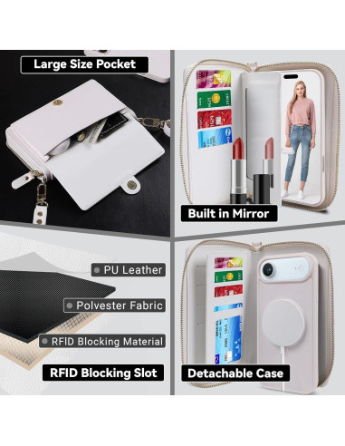 Funda Cruzada Desmontable Lacass para iPhone 17 Air - Blanco
