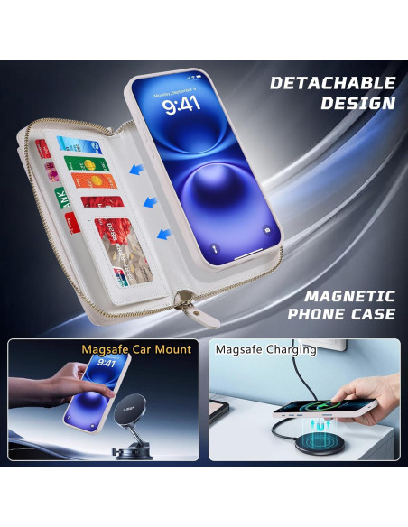 Funda Cruzada Desmontable Lacass para iPhone 17 Air - Blanco