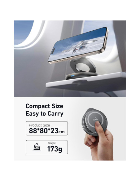 Estación de Carga Inalámbrica 3 en 1 Magsafe Autige para iPhone 15/14/13/12/11 Pro Max, Apple Watch y AirPods