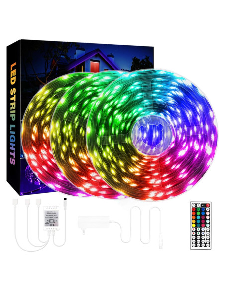 Tira de Luz LED QZYL 22.86m RGB con Control Remoto y 8 Modos
