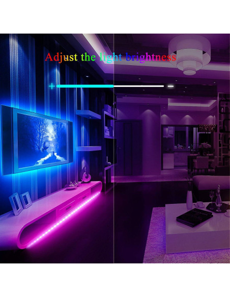 Tira de Luz LED QZYL 22.86m RGB con Control Remoto y 8 Modos