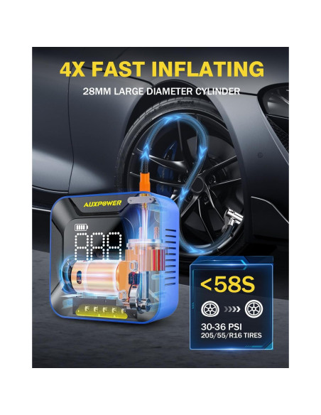Compresor de Aire Portátil Auxpower 150PSI 7800mAh Inflador