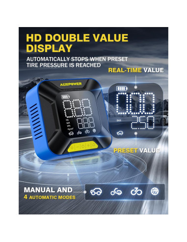 Compresor de Aire Portátil Auxpower 150PSI 7800mAh Inflador