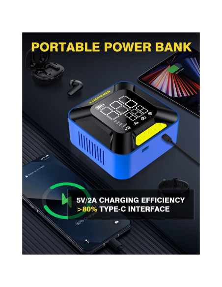 Compresor de Aire Portátil Auxpower 150PSI 7800mAh Inflador