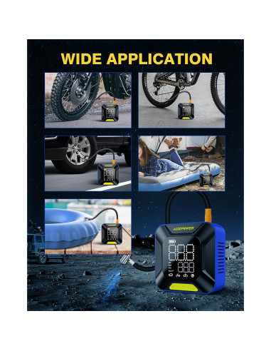 Compresor de Aire Portátil Auxpower 150PSI 7800mAh Inflador